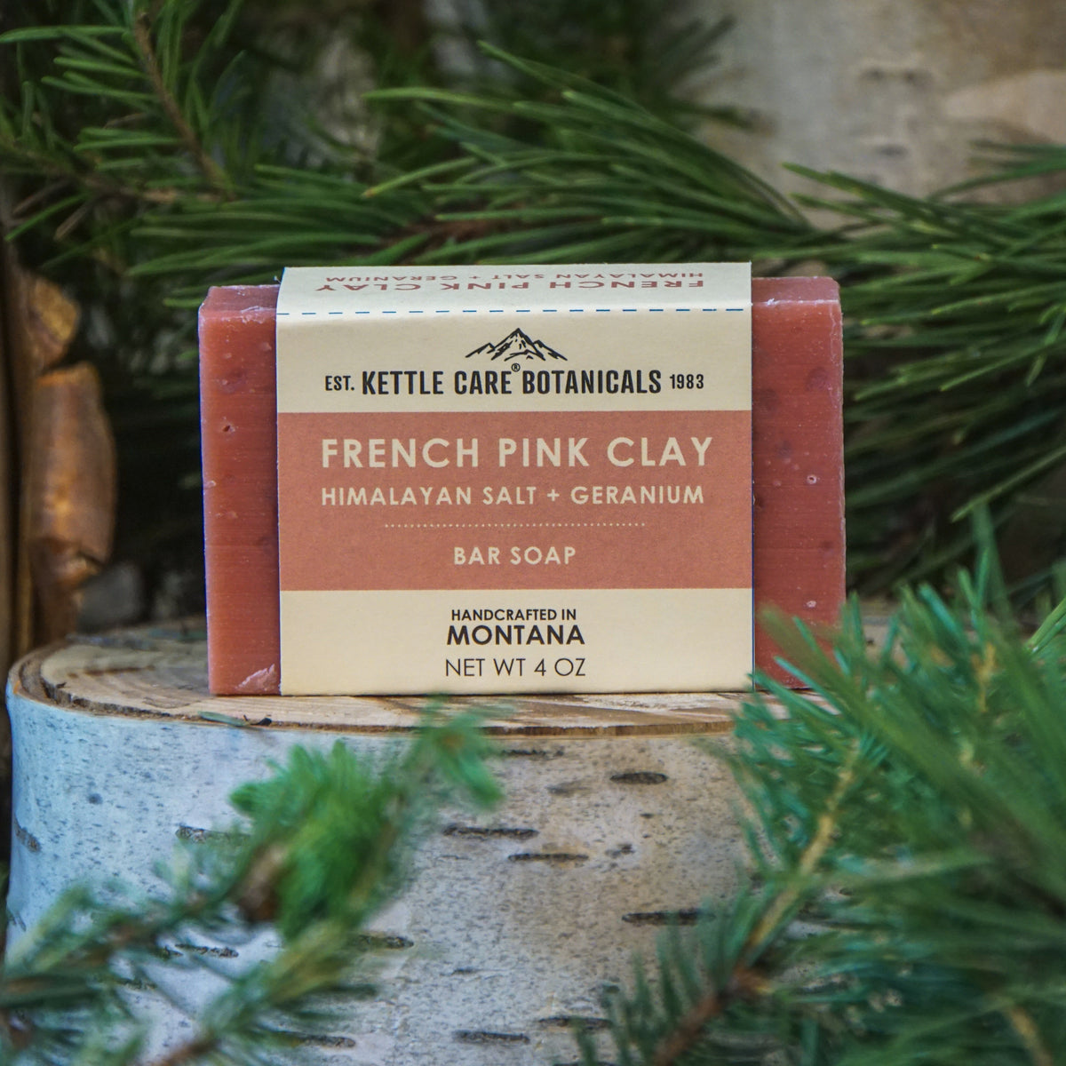 French Pink Clay Bar Soap w/ Himalayan Salt + Geranium