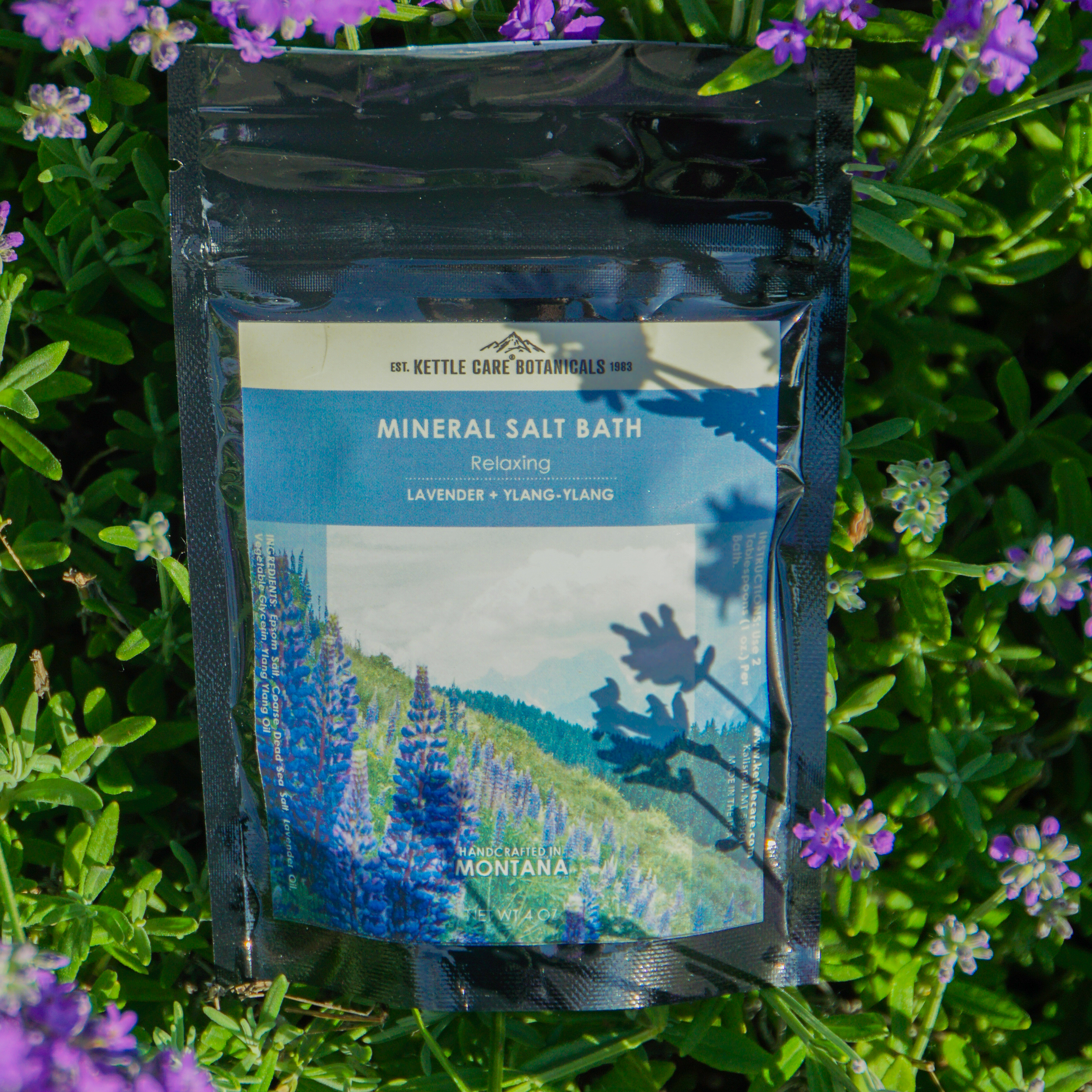 Relaxing Lavender + Ylang Ylang Mineral Salt Bath, 4oz