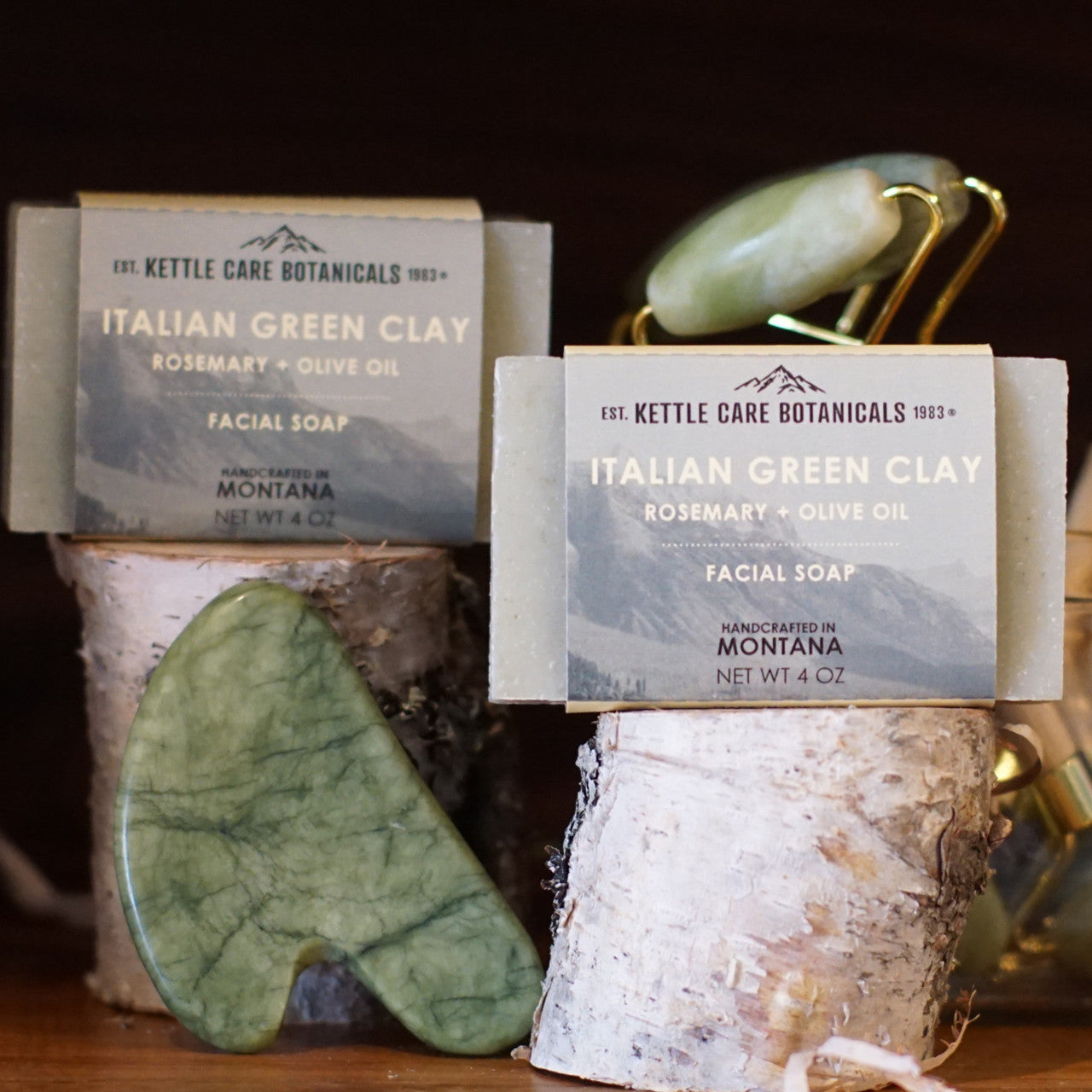 Italian Green Clay Facial Soap w/ Rosemary + Olive Oil