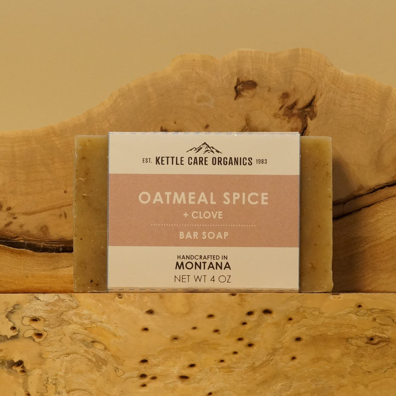 Oatmeal Spice + Clove Bar Soap, 4 oz, beige label