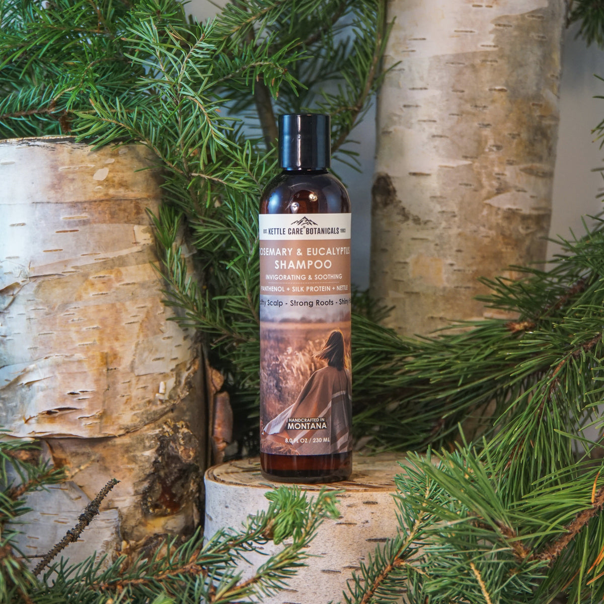 Rosemary & Eucalyptus Shampoo w/ Panthenol + Silk Protein + Nettle. 8oz