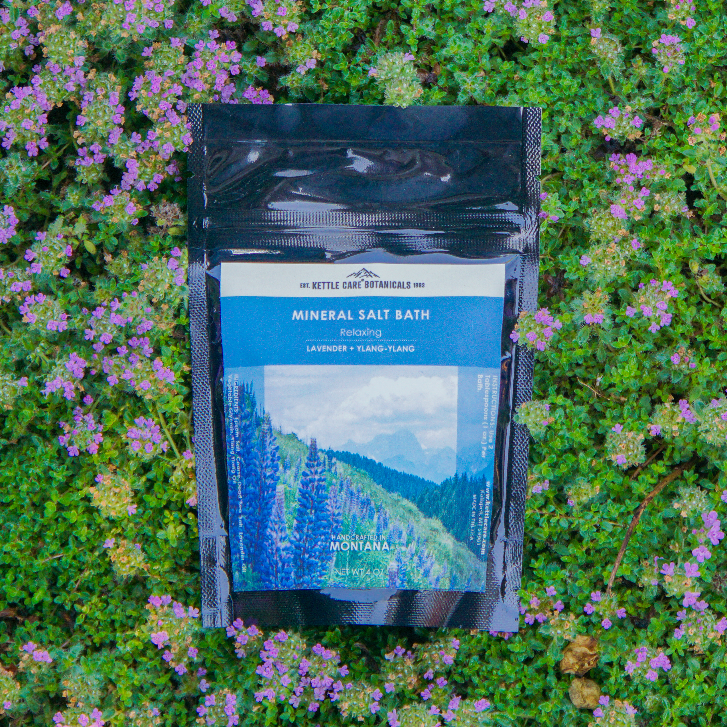 Relaxing Lavender + Ylang Ylang Mineral Salt Bath, 4oz