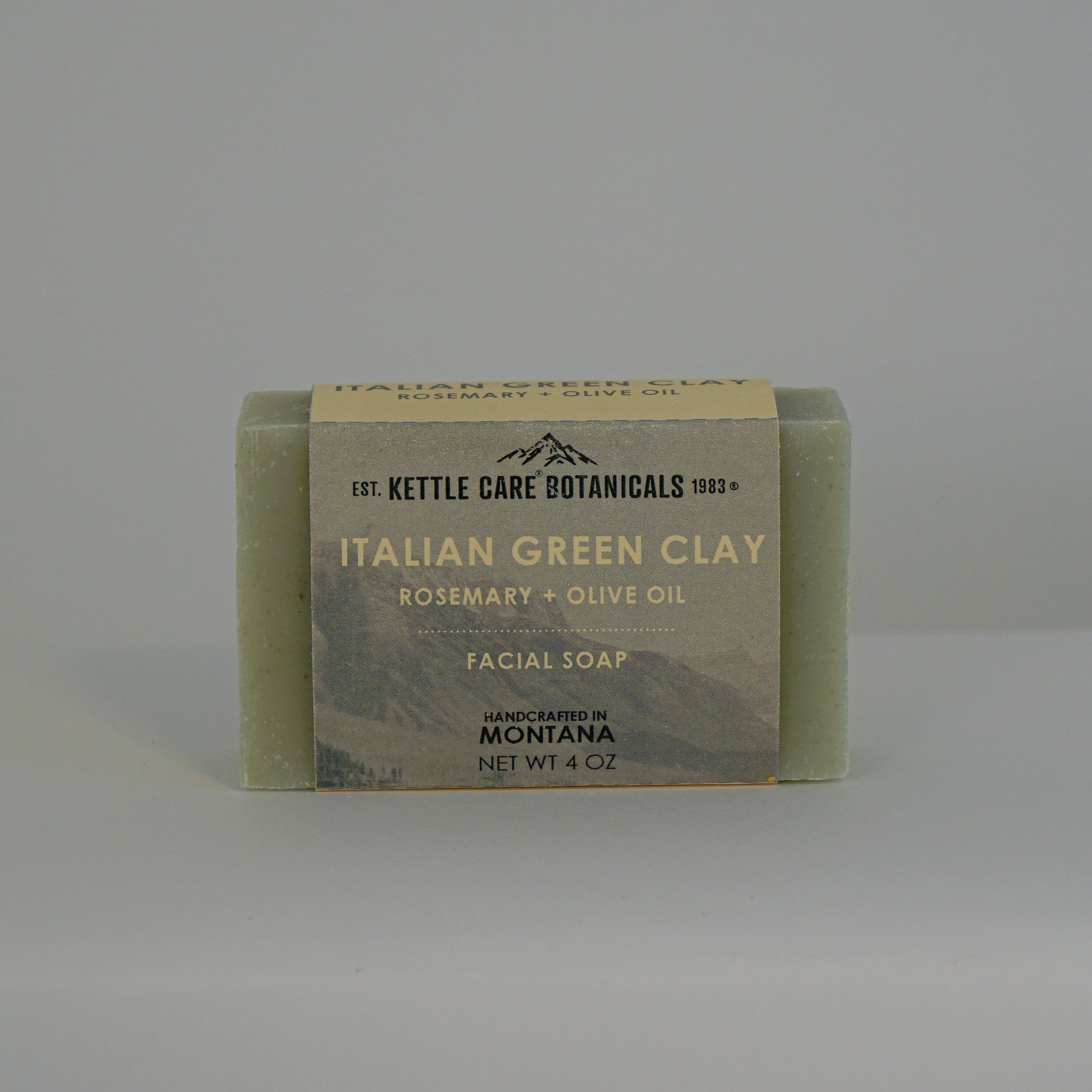 Italian Green Clay Facial Soap w/ Rosemary + Olive Oil