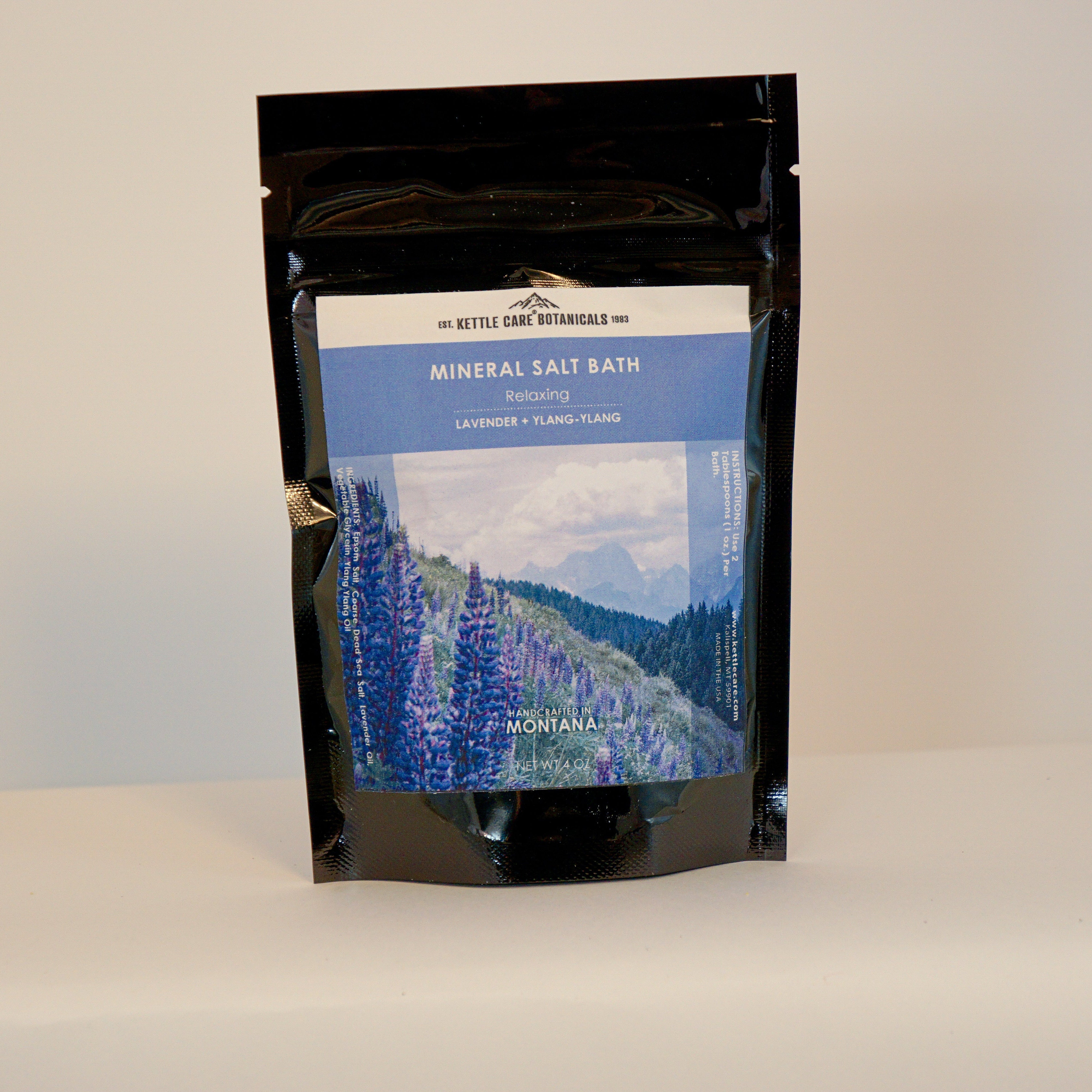 Relaxing Lavender + Ylang Ylang Mineral Salt Bath, 4oz