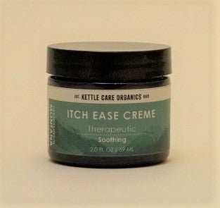 Itch Ease Creme from Kettle Care Botanicals in Montana; formulated with all natural ingredients, soothes skin itching no matter the cause so efficiently.