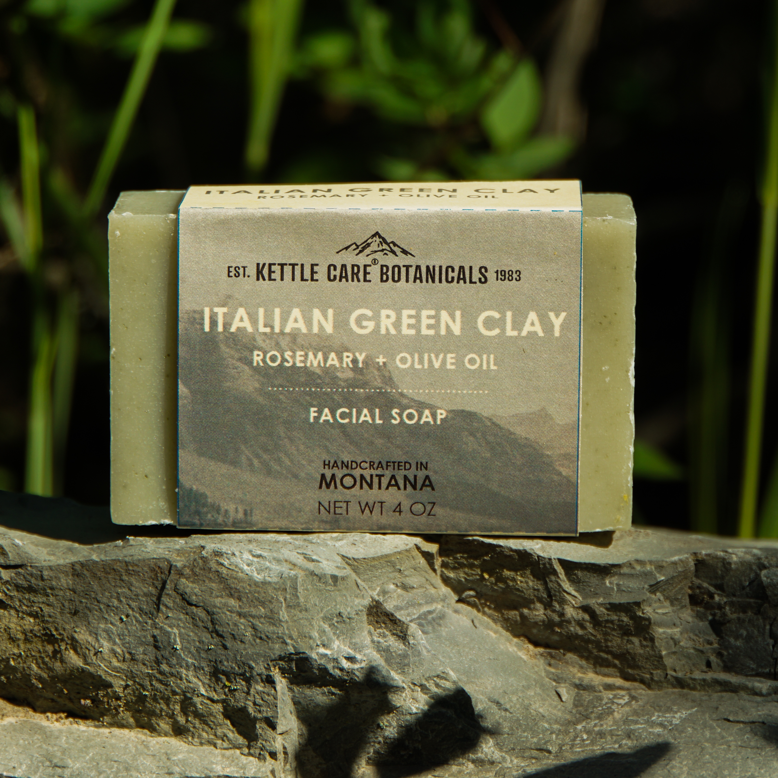 Italian Green Clay Facial Soap w/ Rosemary + Olive Oil